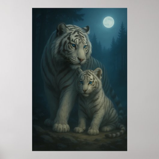 White Tiger – Guardian of Light – ManJiangHong Art Poster (Voorkant)