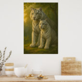White Tiger – Guardian of Light – ManJiangHong Art Poster (Keuken)