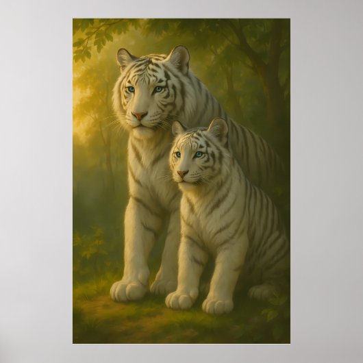 White Tiger – Guardian of Light – ManJiangHong Art Poster (Voorkant)