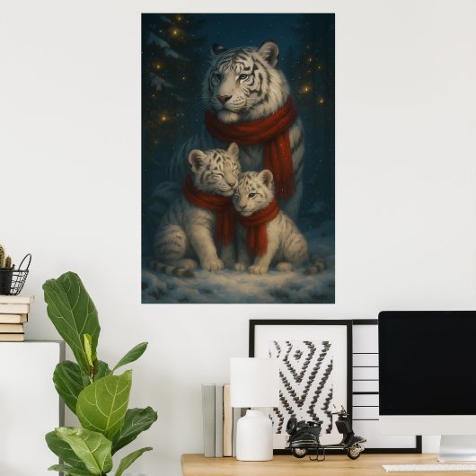 White Tiger – Guardian of Light – ManJiangHong Art Poster (Thuiskantoor)