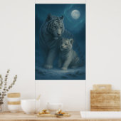 White Tiger – Guardian of Light – ManJiangHong Art Poster (Keuken)