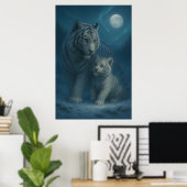 White Tiger – Guardian of Light – ManJiangHong Art Poster (Thuiskantoor)