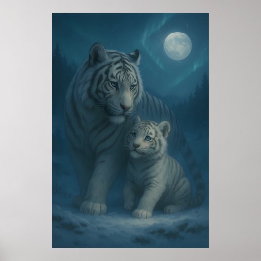 White Tiger – Guardian of Light – ManJiangHong Art Poster (Voorkant)