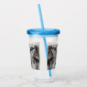White Tiger Head  Acryl Drinkbeker (Links)