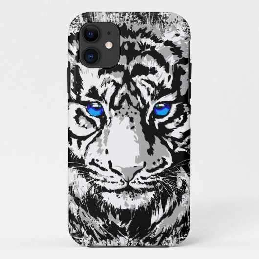 White Tiger Head - Blue Eyes - Tiger Case-Mate iPhone Case (Achterkant)