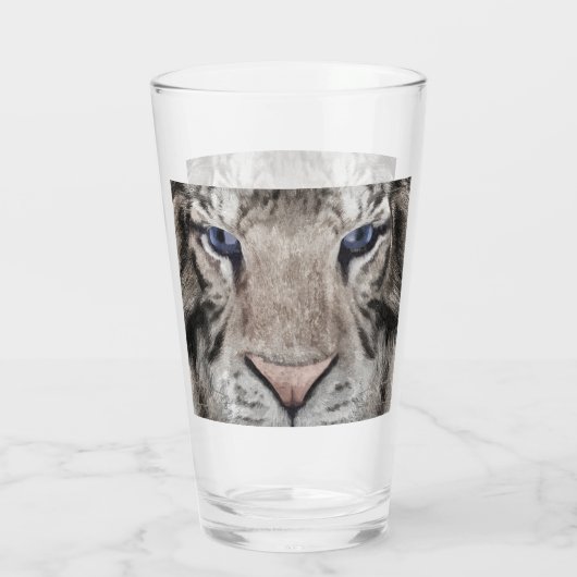 White Tiger Head  Glas (Achterkant)