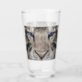White Tiger Head  Glas (Voorkant)