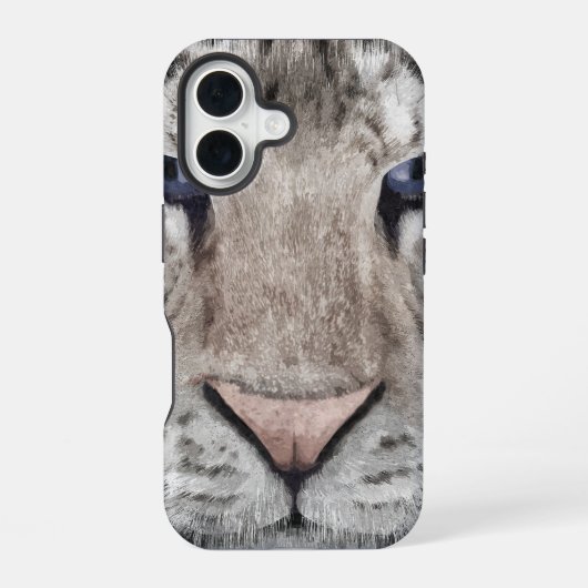 White Tiger Head iPhone 16 Hoesje (Achterkant)