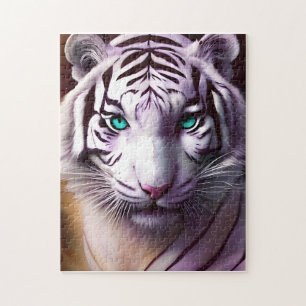 White Tiger Head met Mesmerizing Eyes Legpuzzel