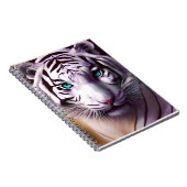 White Tiger Head met Mesmerizing Eyes Notitieboek (Rechterzijde)