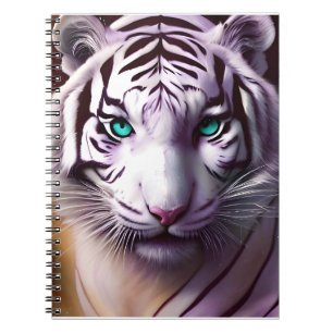 White Tiger Head met Mesmerizing Eyes Notitieboek