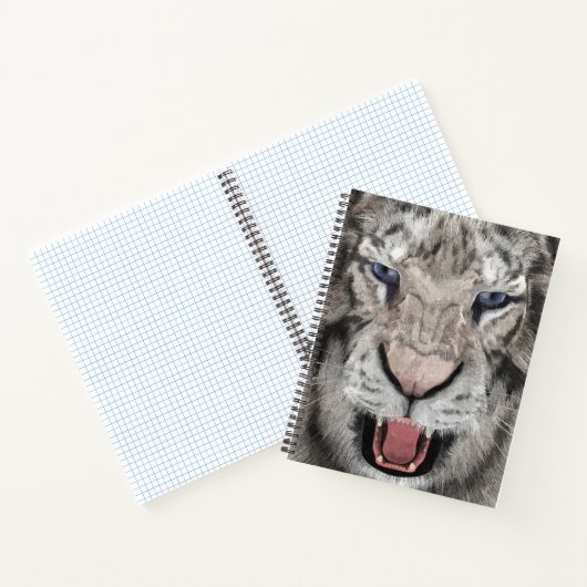 White Tiger Head  Notitieboek (Binnen)