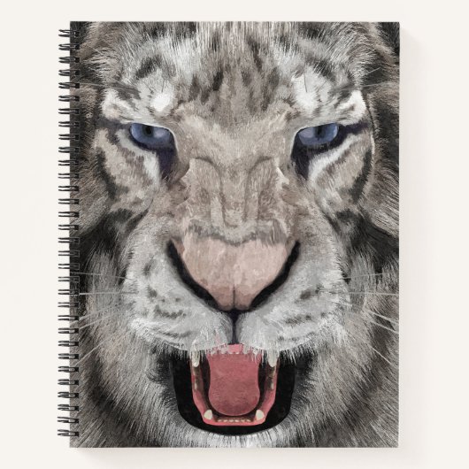 White Tiger Head  Notitieboek (Voorkant)
