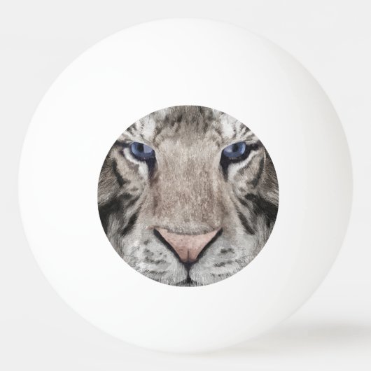 White Tiger Head  Pingpongbal (Achterkant)