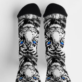 White Tiger Head Socks - Tiger Socks Blue Eyes Sokken (Top)