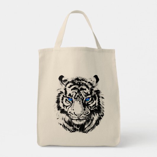 White Tiger Head - Tiger Canvas tas (Achterkant)