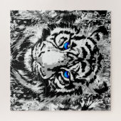 White Tiger Head - Tiger Portrait Jigzaag Puzzle Legpuzzel (Horizontaal)