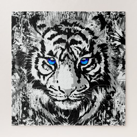 White Tiger Head - Tiger Portrait Jigzaag Puzzle Legpuzzel (Verticaal)