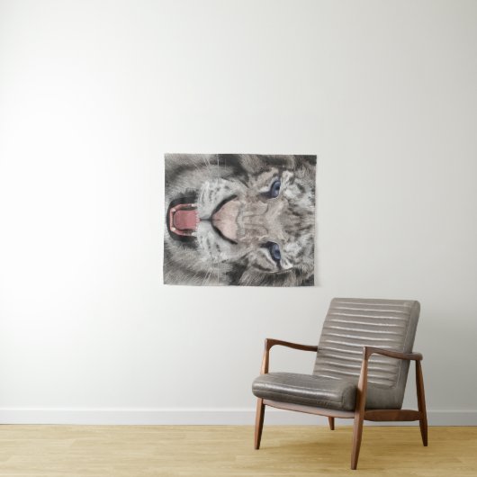 White Tiger Head  Wandkleed (In Situ (horizontaal))