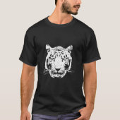 White Tiger Head Wild Cat Lover Zoo Animal Retro D T-shirt (Voorkant)