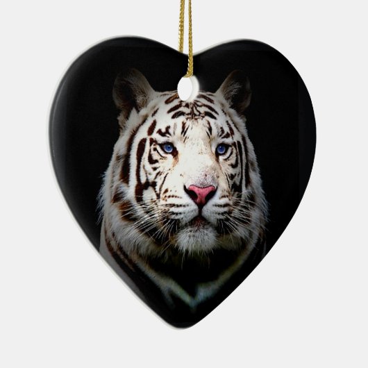White Tiger Heart Keramisch Ornament (Rechts)