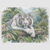 White Tiger In Lush Jungle Tissuepapier (Voorkant)