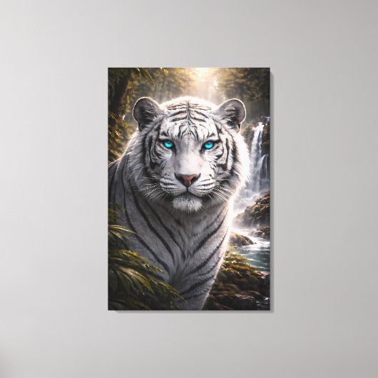 White Tiger in Motion – ManJiangHong Art Series Canvas Afdruk (Voorkant)
