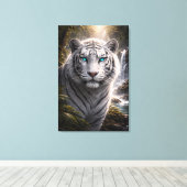 White Tiger in Motion – ManJiangHong Art Series Canvas Afdruk (Insitu (Houten vloer))
