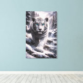 White Tiger in Motion – ManJiangHong Art Series Canvas Afdruk (Insitu (Houten vloer))