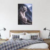 White Tiger in Motion – ManJiangHong Art Series Canvas Afdruk (Insitu (Slaapkamer))
