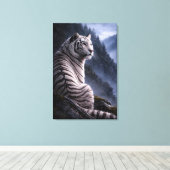 White Tiger in Motion – ManJiangHong Art Series Canvas Afdruk (Insitu (Houten vloer))