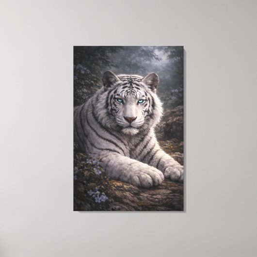 White Tiger in Motion – ManJiangHong Art Series Canvas Afdruk (Voorkant)