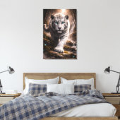 White Tiger in Motion – ManJiangHong Art Series Canvas Afdruk (Insitu (Slaapkamer))