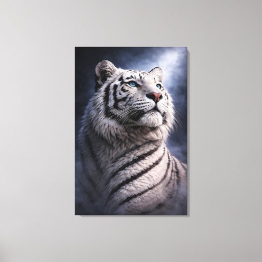 White Tiger in Motion – ManJiangHong Art Series Canvas Afdruk (Voorkant)