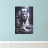 White Tiger in Motion – ManJiangHong Art Series Canvas Afdruk (Insitu (Houten vloer))