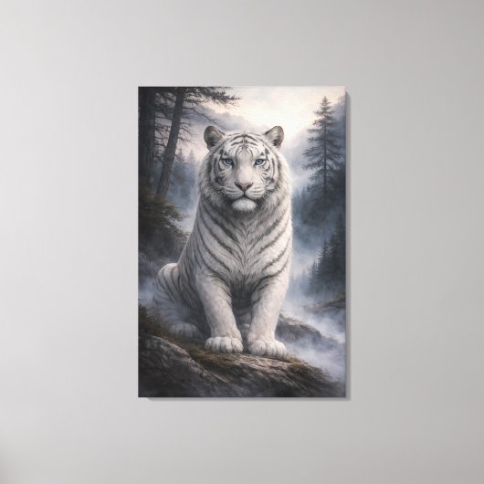 White Tiger in Motion – ManJiangHong Art Series Canvas Afdruk (Voorkant)