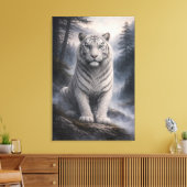 White Tiger in Motion – ManJiangHong Art Series Canvas Afdruk (Insitu (Woonkamer))