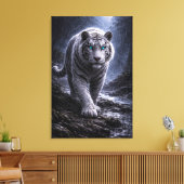 White Tiger in Motion – ManJiangHong Art Series Canvas Afdruk (Insitu (Woonkamer))