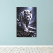 White Tiger in Motion – ManJiangHong Art Series Canvas Afdruk (Insitu (Houten vloer))