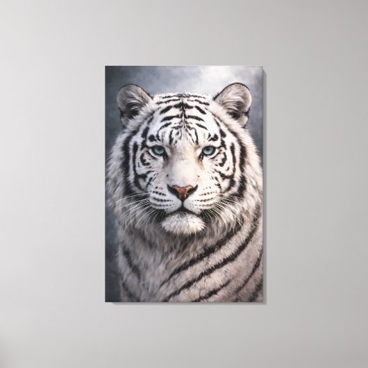 White Tiger in Motion – ManJiangHong Art Series Canvas Afdruk (Voorkant)