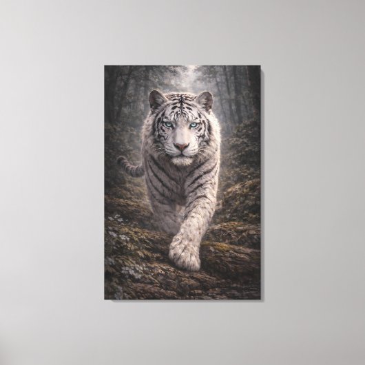 White Tiger in Motion – ManJiangHong Art Series Canvas Afdruk (Voorkant)