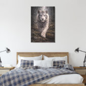 White Tiger in Motion – ManJiangHong Art Series Canvas Afdruk (Insitu (Slaapkamer))