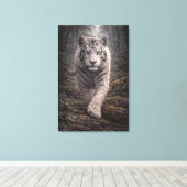 White Tiger in Motion – ManJiangHong Art Series Canvas Afdruk (Insitu (Houten vloer))