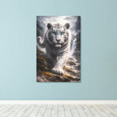 White Tiger in Motion – ManJiangHong Art Series Canvas Afdruk (Insitu (Houten vloer))