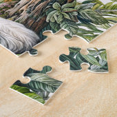 White Tiger Jungle Watercolor Puzzle Legpuzzel (Zijkant)