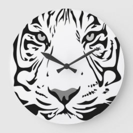White Tiger Life Abstract Grote Klok
