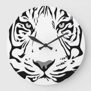 White Tiger Life Abstract Grote Klok