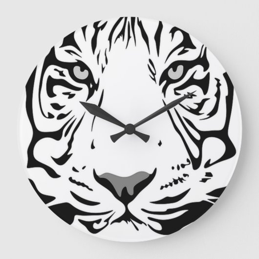 White Tiger Life Abstract Grote Klok (Voorkant)