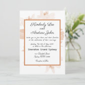White Tiger Lilies Oranje Blush Wedding Invitation Kaart (Staand voorkant)