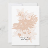 White Tiger Lilies Oranje Blush Wedding Invitation Kaart (Achterkant)